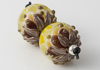 Mustard Lampwork Dahlia Beads alternative view 2