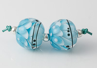 Turquoise Lampwork Dahlia Beads