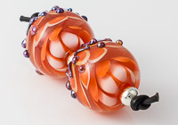 Orange Lampwork Dahlia Beads alternative view 1