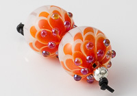 Orange Lampwork Dahlia Beads alternative view 2