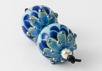 Blue Lampwork Dahlia Beads alternative view 2
