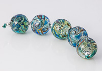 Green and Turquoise Jewel Lampwork Beads alternative view 2