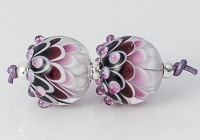 Pink Lampwork Dahlia Beads