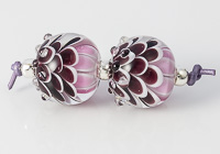 Pink Lampwork Dahlia Beads