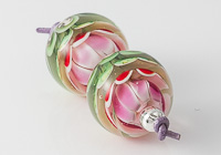 Red Lampwork Dahlia Bead Pair alternative view 1