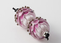 Pink Lampwork Dahlia Beads alternative view 1