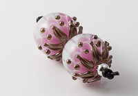 Pink Lampwork Dahlia Beads alternative view 2