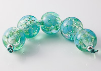Turquoise Glittery Flower Beads alternative view 1