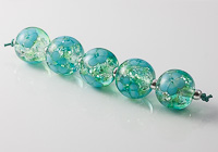 Turquoise Glittery Flower Beads alternative view 2