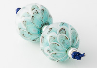 Turquoise Lampwork Dahlia Beads alternative view 2