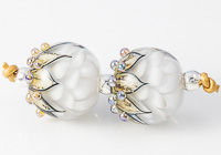 Golden Dahlia Lampwork Beads