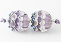 Purple Dahlia Lampwork Beads