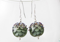 Grey Dahlia Lampwork Earrings alternative view 1