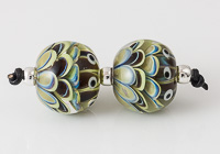 Silver Glass Lampwork Dahlia Bead Pair alternative view 1