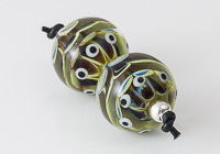 Silver Glass Lampwork Dahlia Bead Pair alternative view 2