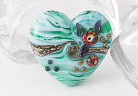 Turquoise Heart Lampwork Bead alternative view 1