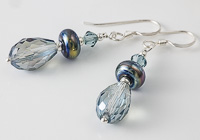 Sparkly Blue Silver Earrings alternative view 2