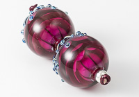 Dark Pink Dahlia Lampwork Beads alternative view 1