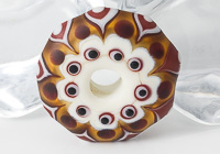 Amber Lampwork Wheel Pendant