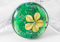 Pistachio Lampwork Flower Bead