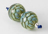 Silver Glass Lampwork Dahlia Bead Pair alternative view 1