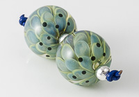 Silver Glass Lampwork Dahlia Bead Pair alternative view 2