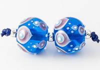 Turquoise Graphics Lampwork Beads