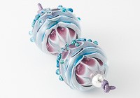 Turquoise / Purple Dahlia Lampwork Beads alternative view 1