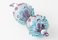 Turquoise / Purple Dahlia Lampwork Beads alternative view 2