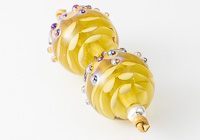 Yellow Dahlia Lampwork Beads alternative view 1