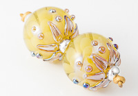 Yellow Dahlia Lampwork Beads alternative view 2