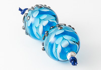 Turquoise Dahlia Lampwork Beads alternative view 1