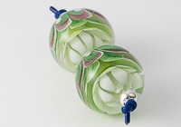 Green Lampwork Dahlia Beads alternative view 1