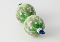 Green Lampwork Dahlia Beads alternative view 2