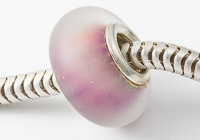 Stone Tumbled Silver Cored Lampwork Bead