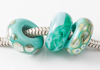 Teal Lampwork Charm Beads