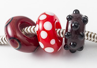 Red Lampwork Charm Beads