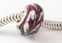 Dark Pink Leaf Silver Cored Lampwork Bead alternative view 2