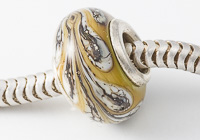 Ochre Leaf Silver Cored Lampwork Bead