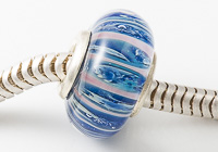 Mottled Blue Silver Cored Lampwork Bead alternative view 2