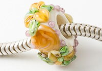 Flowery Lampwork Charm Bead