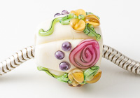 Flowery Lampwork Charm Bead