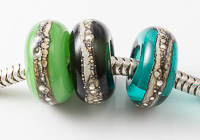 Green Lampwork Charm Beads