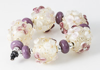 Purple Flowery Lampwork Beads alternative view 1