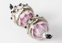 Pink Dahlia Lampwork Beads alternative view 1