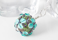 Flower Lampwork Bead Pendant alternative view 2