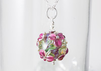 Flower Lampwork Bead Pendant alternative view 1