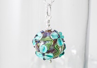 Flower Lampwork Bead Pendant