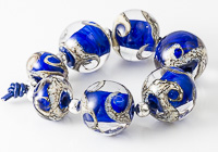 Blue Swirly Lampwork Beads alternative view 1