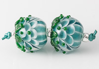 Green Dahlia Lampwork Beads
